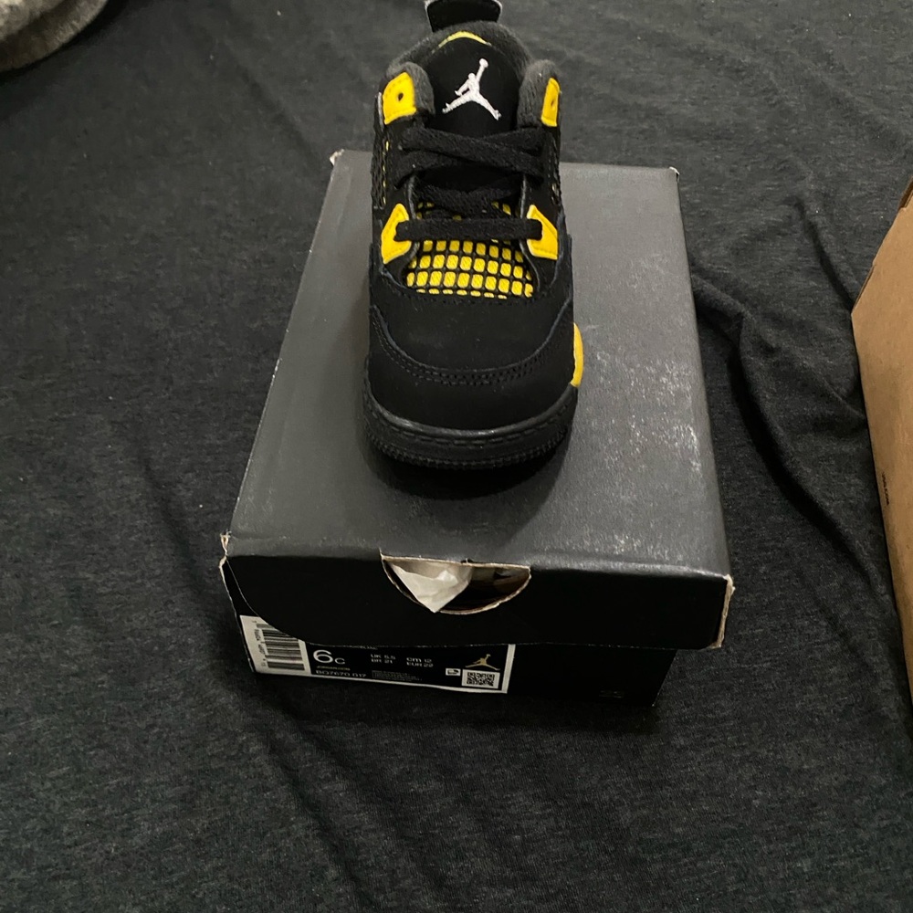 Jordan Black and Yellow Sneakers